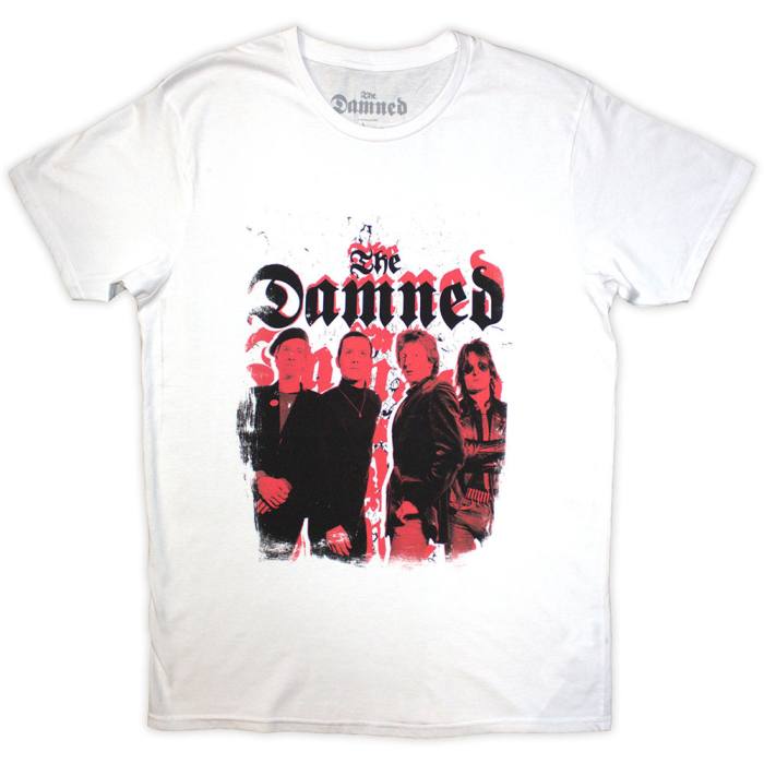 The Damned Unisex T-Shirt: Repeat Logo Photo (Bela) 220677