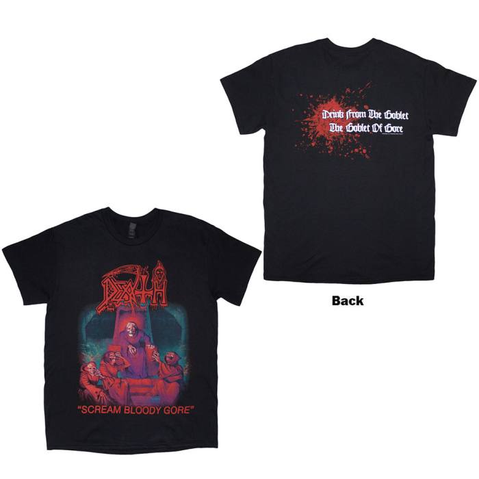 Death Unisex T-Shirt: Scream Bloody Gore (Black) (Back Print) 220701