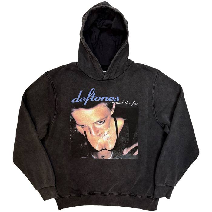 Deftones Unisex Stone Wash Pullover Hoodie: Around The Fur (ogljeno siva) 220779