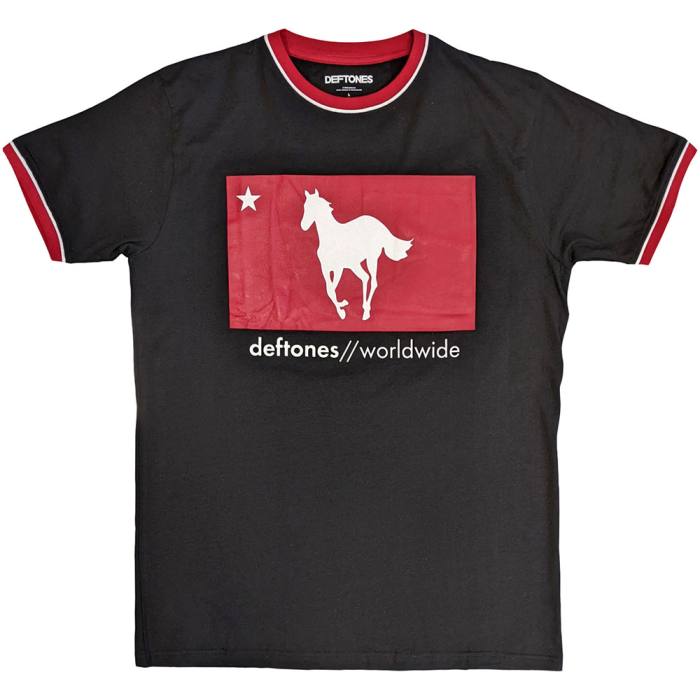 Deftones Unisex Ringer T-Shirt: Star & Pony (črna) 220785