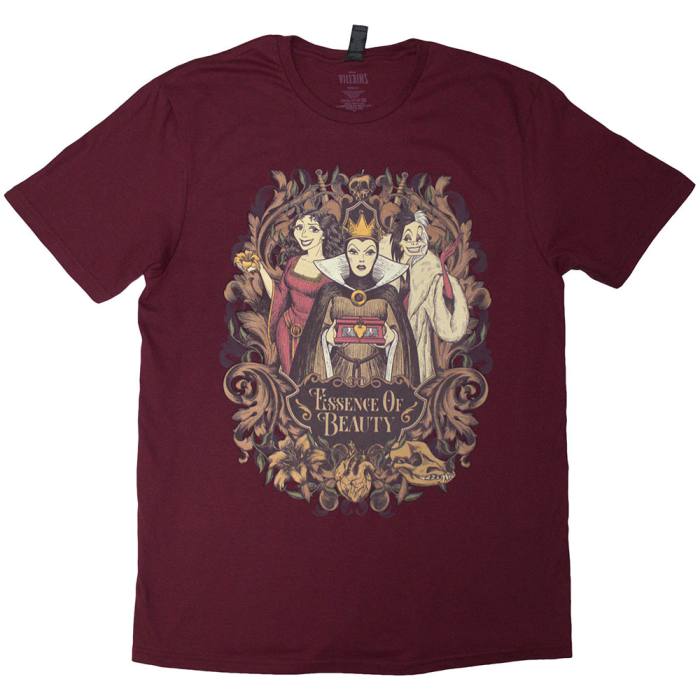Disney Unisex T-Shirt: Essence Of Beauty (Bordo rdeča) 220875