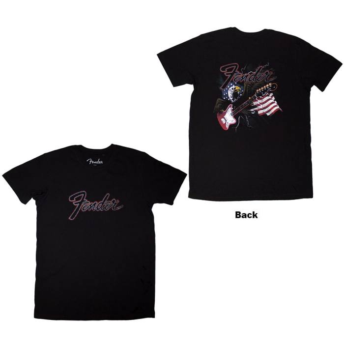 Fender Unisex T-Shirt: Orel (Črna) (Zadnji tisk) 220890