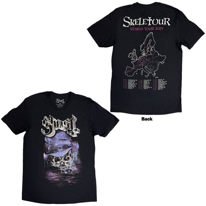 Ghost T-Shirt: Skeletour Admat '25 Tour Dates (Črn) 221076