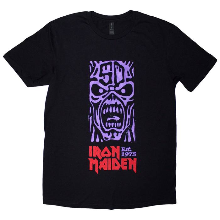 Iron Maiden Unisex T-Shirt: Est. 1975 Stamp Logo vijolična (črna) 221295