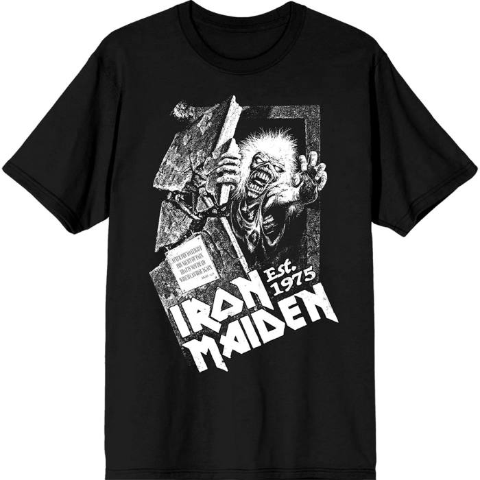 Iron Maiden Unisex T-Shirt: Est. 1975 No Prayer Grave (črna) 221367