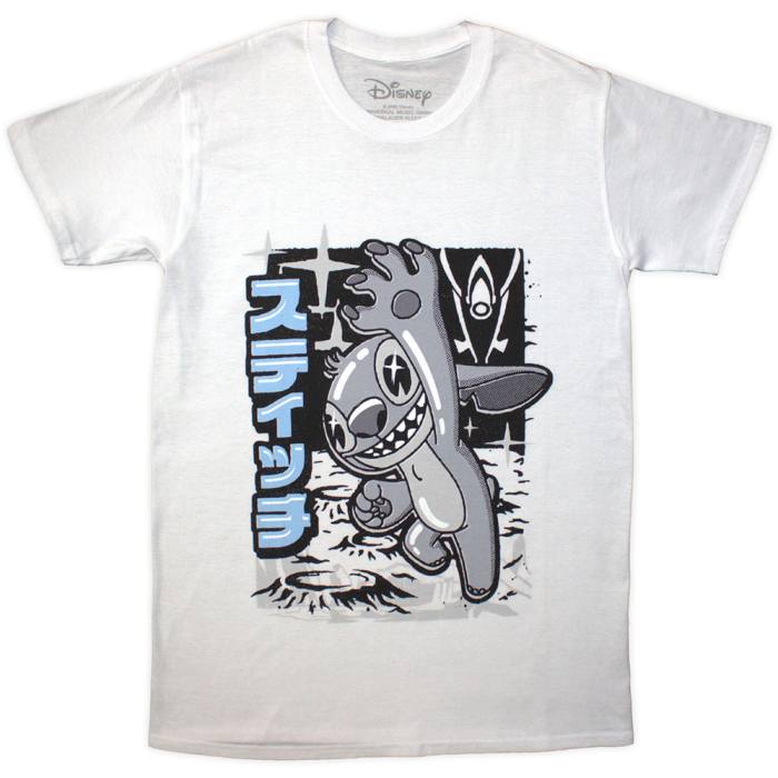 Disney Stitch Jump Black & White T-Shirt (White) 221577