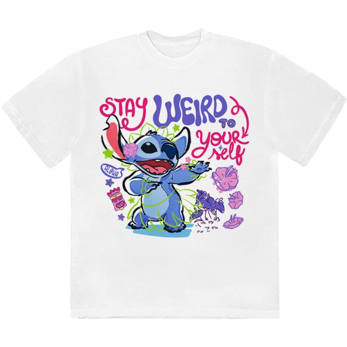 Disney Unisex T-Shirt Lilo & Stitch - Stay Weird To Yourself (bela) 221643