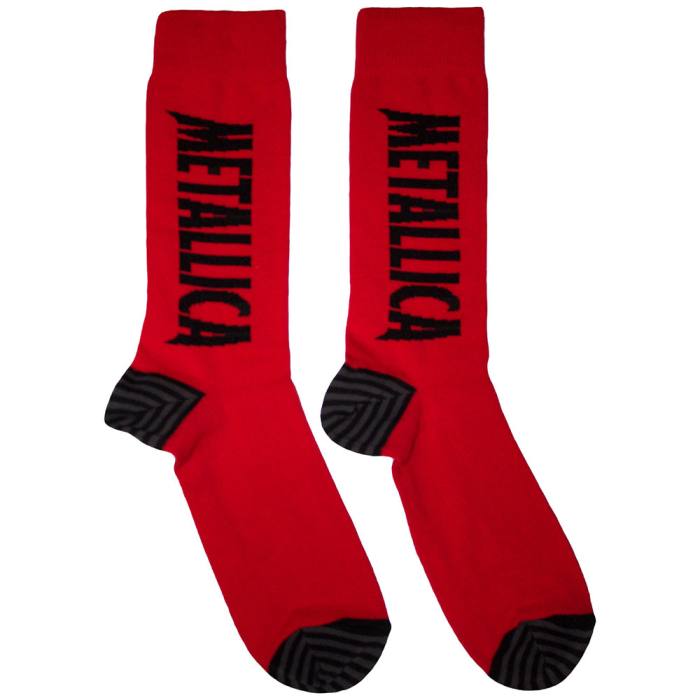Metallica Unisex Ankle Socks: Stressed Logo (Red) (UK Size 6 - 11) 221984