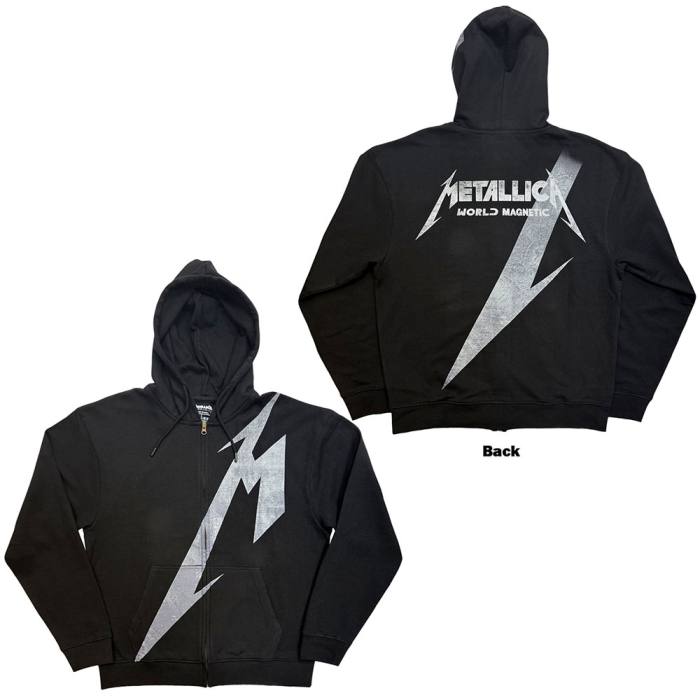 Metallica Unisex Zipped Hoodie Shrouded (črna, potisk spredaj in zadaj) 222011