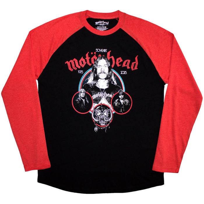 Motorhead Unisex Raglan T-Shirt Band Circles 222031