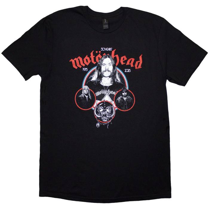 Motorhead Unisex T-Shirt: 50 Years Band Circles (Black) 222081