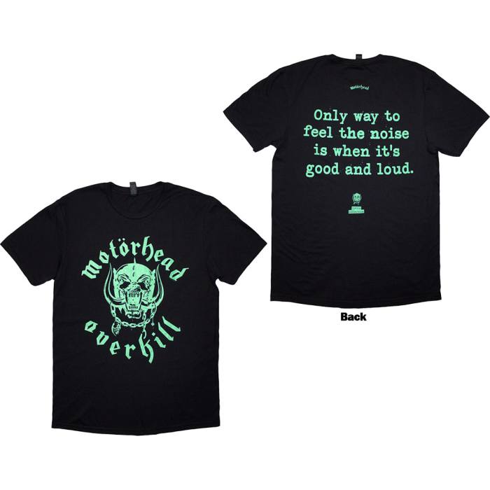 Motorhead Unisex T-Shirt: Overkill Lyric (črna, potisk spredaj in zadaj) 222135