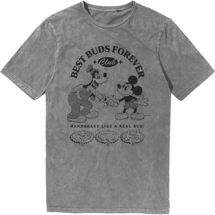 Disney Unisex Stone Wash T-Shirt MM Best Buds Forever Club (siva) 222219
