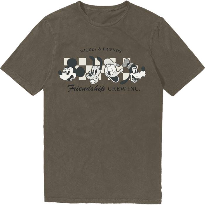 Disney Unisex Stone Wash T-Shirt MM Friendship Crew Inc (zelena) 222225