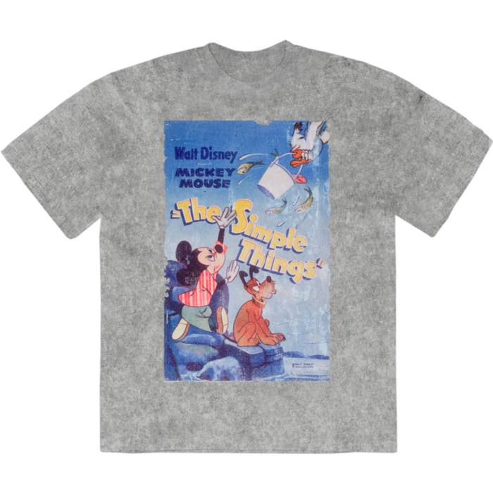 Disney Unisex Stone Wash T-Shirt Mickey The Simple Things (siva) 222231