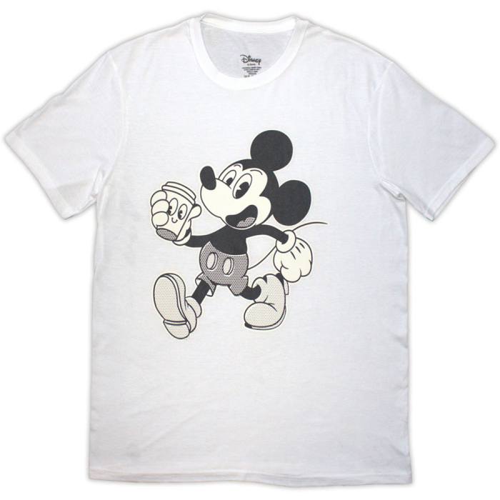 Disney Unisex T-Shirt: Mickey & Coffee (White) 222297