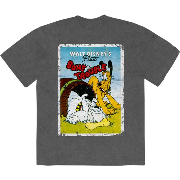 Disney Unisex Stone Wash T-Shirt: Pluto Bone Trouble (ogljeno siva) 222810