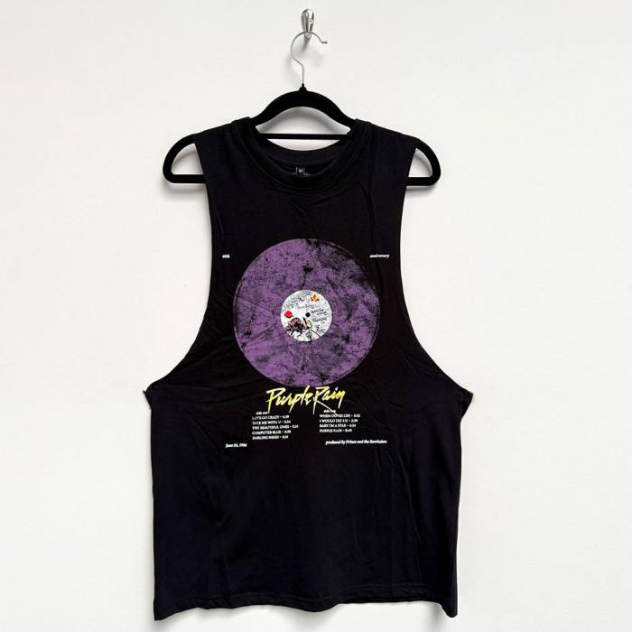 Prince Unisex Vest T-Shirt: Purple Rain Disc (črna) 222859
