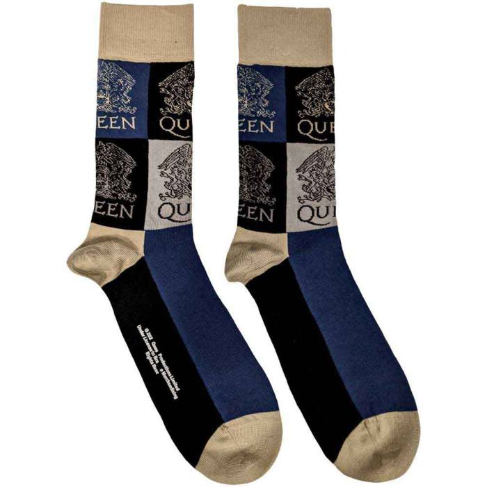 Queen unisex nizke nogavice Crest Blocks (temno modre) UK 4–7 222920