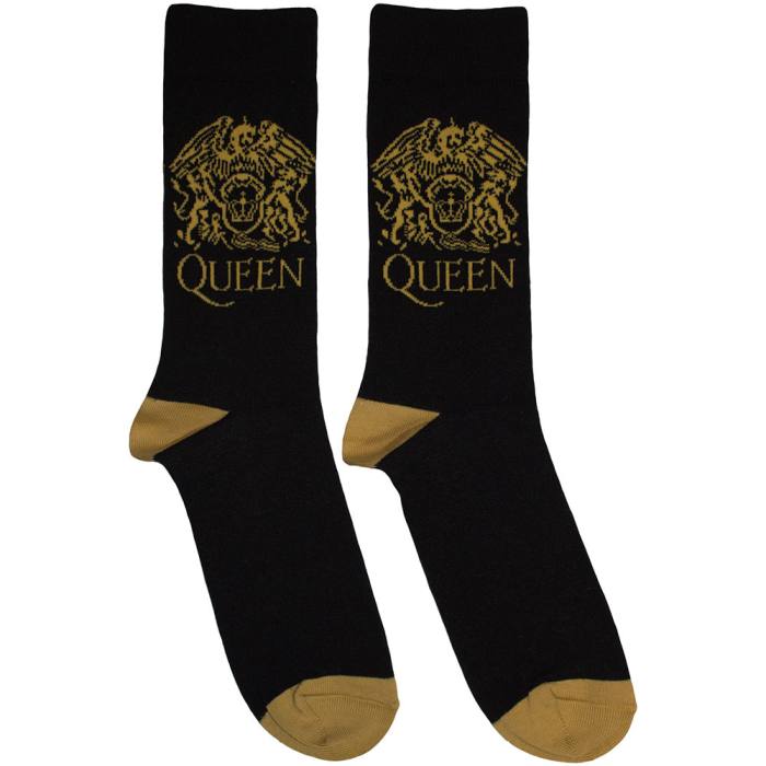 Queen unisex kratke nogavice Gold Crest (črne, UK 6–11) 222927