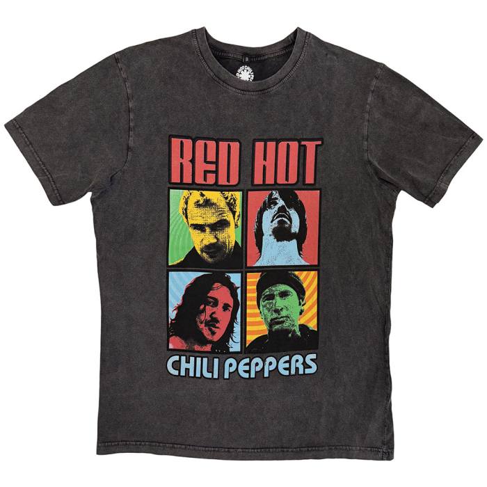 Red Hot Chili Peppers Unisex Stone Wash T-Shirt: Portrait Photos 223056