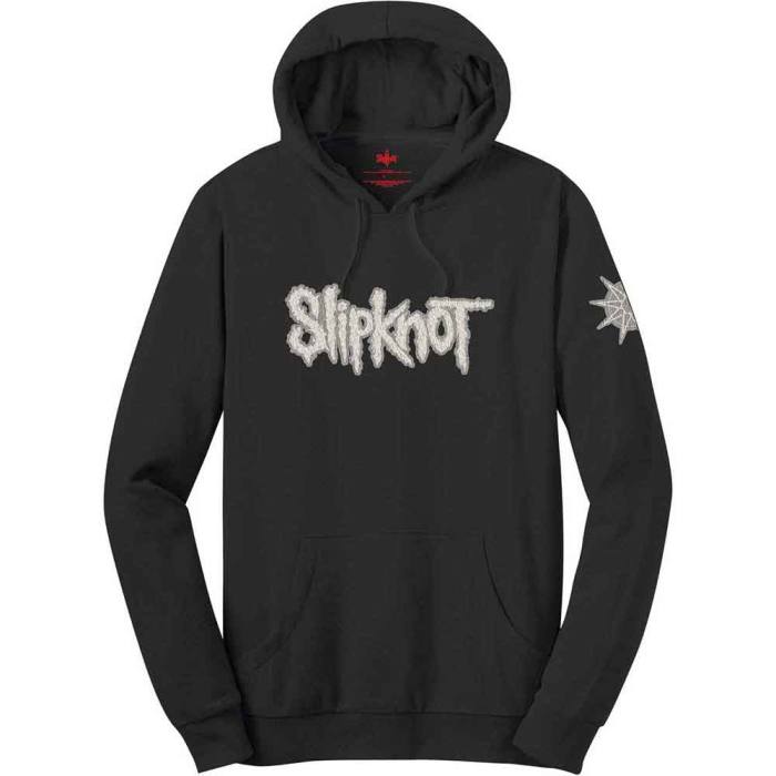 Slipknot Unisex Pullover Hoodie: Logo & Star Applique (Black) (Embellished) 223279