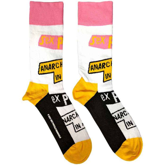 The Sex Pistols Unisex Ankle Socks: Anarchy In The UK (bela, UK 4–7) 223546