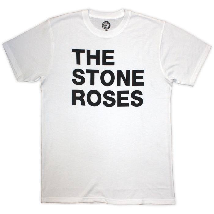 The Stone Roses Unisex T-Shirt Left Justified Text White Jumbo Print 223641