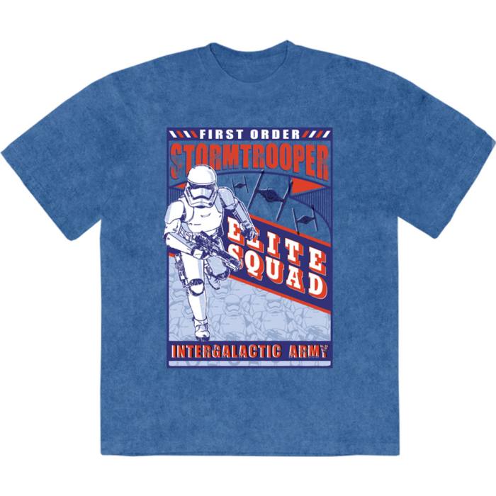 Star Wars Unisex Stone Wash T-Shirt: First Order Elite Squad (denim modra) 223707