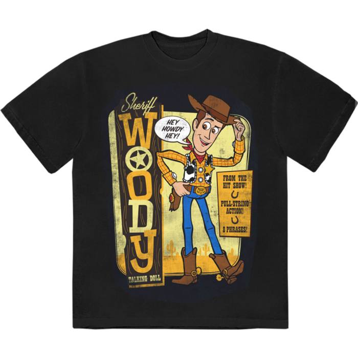 Disney unisex T-Shirt Toy Story - Sheriff Woody (črna) 223956