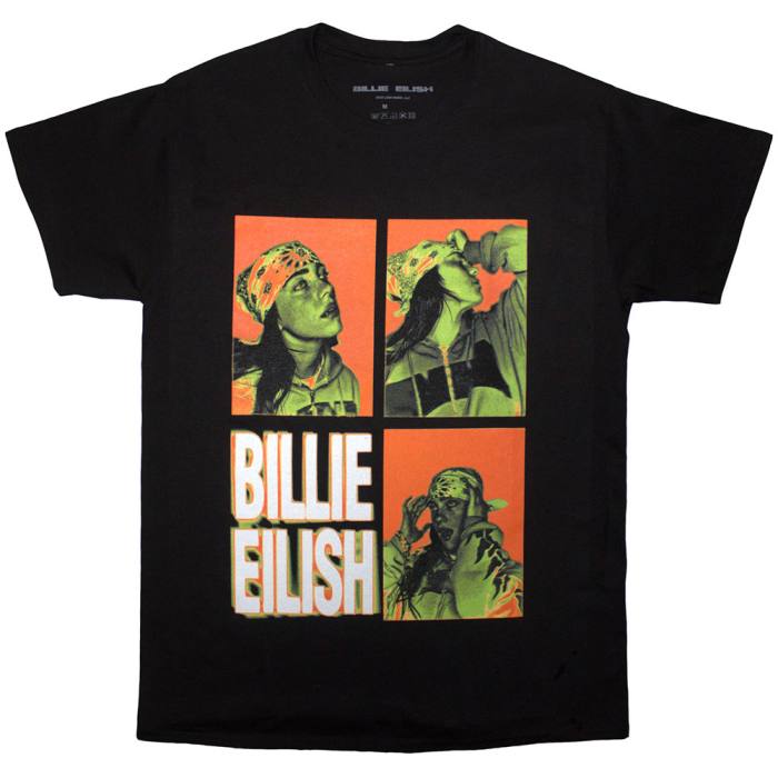 Billie Eilish Unisex T-Shirt: 3 Photo Logo (Črna) Velikost L 227818