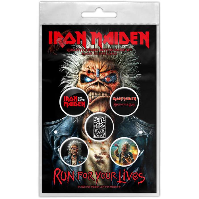 Iron Maiden Button Badge Pack: Run For Your Lives 248316