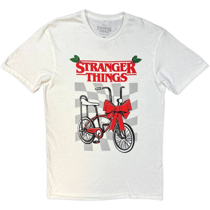Stranger Things T-Shirt Christmas Bike White 248454