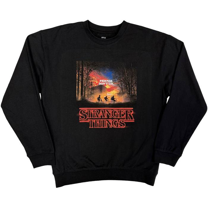 Stranger Things Unisex Sweatshirt: Friends Don't Lie (Črna) 248622