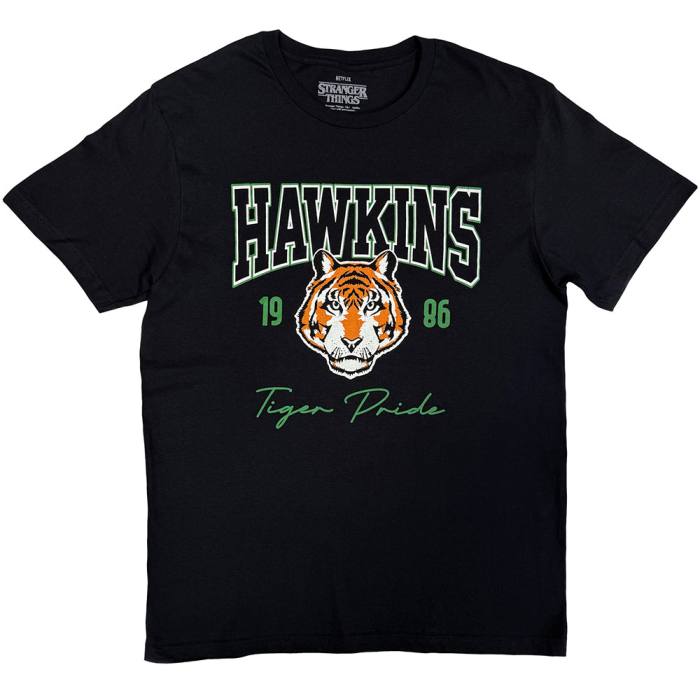 Stranger Things Unisex T-Shirt: High School Hawkins (črn) 248646
