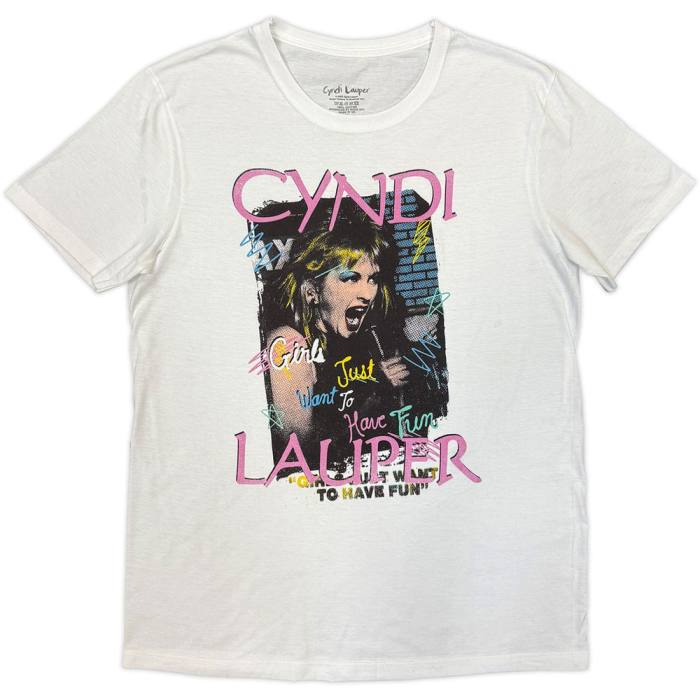 Cyndi Lauper Unisex T-Shirt: Singing (bela, front print) 248830