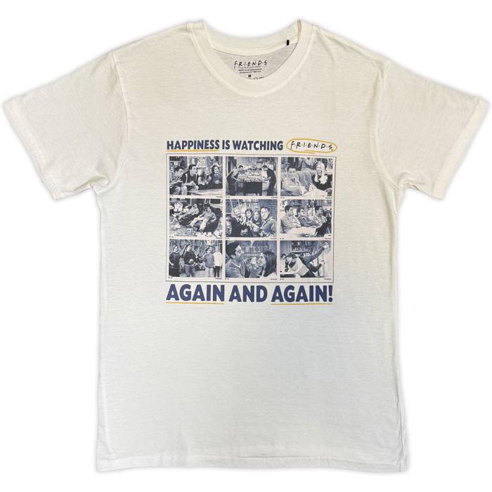 Friends Unisex T-Shirt Happiness Is Watching (bela) 249007