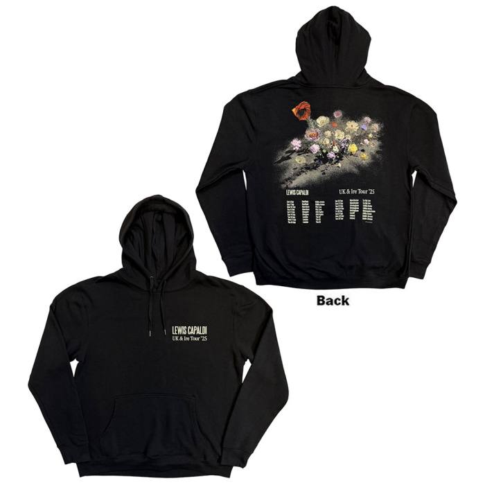 Lewis Capaldi Pullover Hoodie: Flowers UK Tour '25 (Črna) 249966