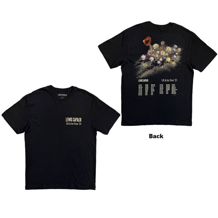 Lewis Capaldi T-Shirt Flowers UK Tour '25 Black 249967