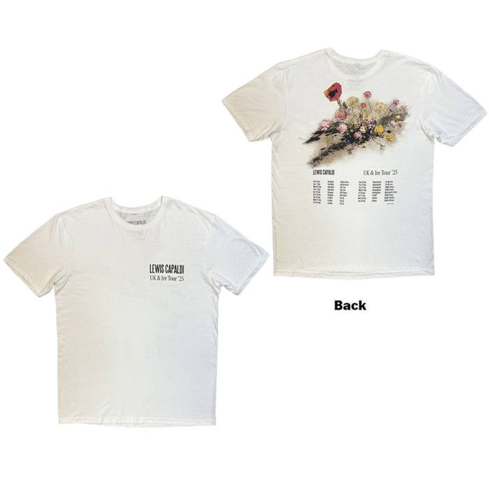 Lewis Capaldi T-Shirt Flowers UK Tour '25 White 249968