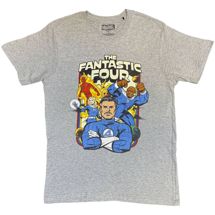 Marvel Comics Unisex T-Shirt: Fantastic Four Montage (Grey) 249339