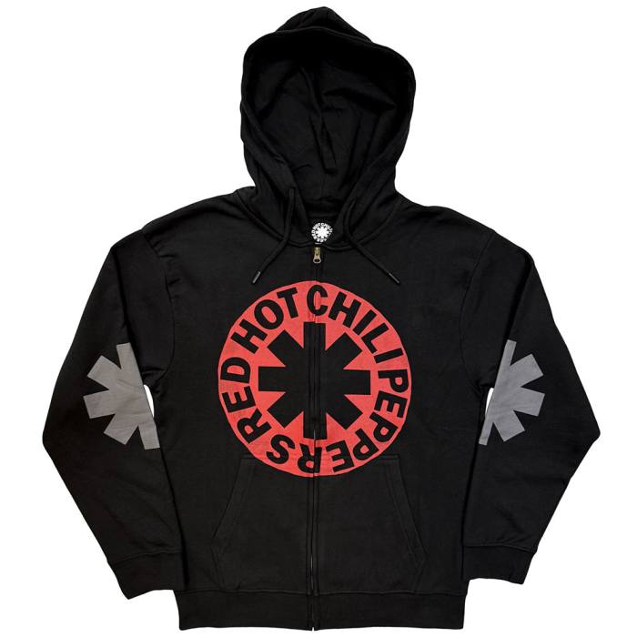 Red Hot Chili Peppers Unisex Hoodie z zadrgo: Asterisk Circle (Črna) 249525