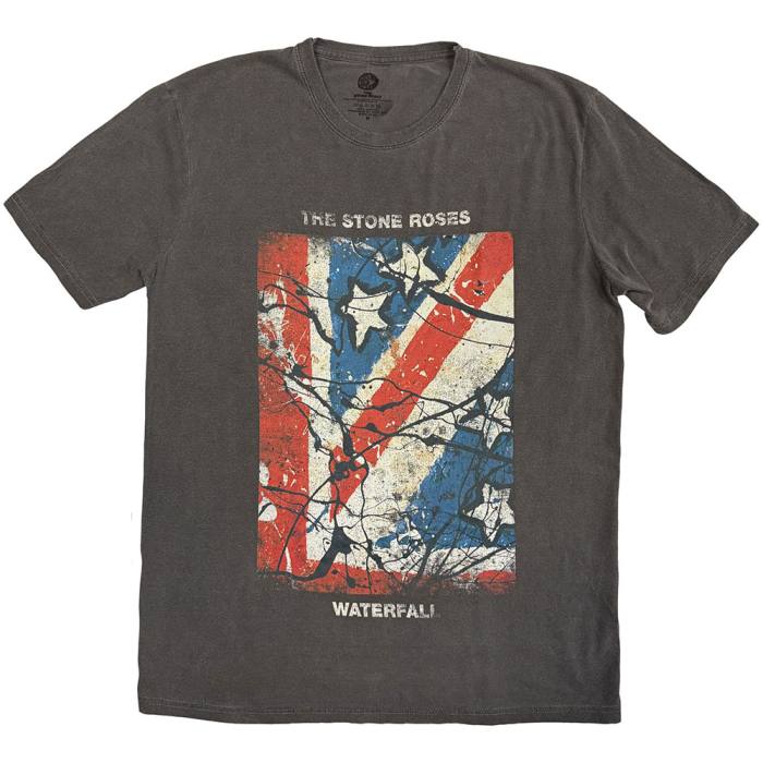 The Stone Roses Unisex Stone Wash T-Shirt Waterfall Jumbo-Print (oglje siva) 249798