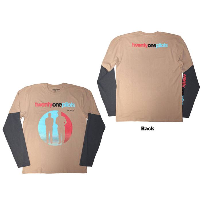 Twenty One Pilots Unisex Layered Long Sleeve T-Shirt: Vessel (sivo-peščen) 250003